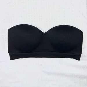 Auden Black Push Up Seamless Bandeau/Strapless Bra